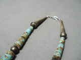 Native American One Of The Largest Santo Domingo Fetish Sterling Silver Turquoise Necklace-Nativo Arts
