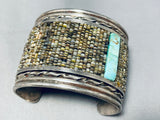 One Of The Biggest Vintage Native American Navajo Heishi Turquoise Sterling Silver Bracelet-Nativo Arts