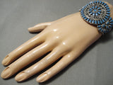Important Larry Moses Begay Authentic Vintage Native American Navajo Lapis Bracelet-Nativo Arts