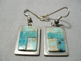 Some Of Best Vintage Native American Navajo Jackson Royston Turquoise Sterling Silver Earrings-Nativo Arts