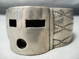 Best Vintage Native American Navajo Alex Sanchez Kachina Sterling Silver Bracelet-Nativo Arts
