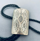 Astonishing Vintage Native American Navajo Sterling Silver Bolo Tie-Nativo Arts