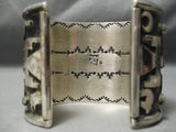Colossal Native American Navajo Ancient Petroglyph Turquoise Sterling Silver Bracelet-Nativo Arts