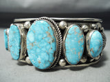 One Of The Best Ever Native American Navajo Albert Jake Turquoise Sterling Silver Bracelet-Nativo Arts