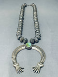 One Of The Best Native American Navajo Hand Wrought Sterling Silver Royston Turquoise Necklace-Nativo Arts