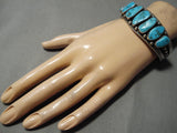Important Vintage Native American Navajo Kee Joe Benally (d.) Sterling Silver Turquoise Bracelet-Nativo Arts