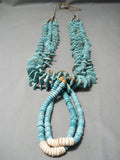 One Of The Best Vintage Native American Navajo Turquoise Chunk Jacla Necklace- 360 Grams!-Nativo Arts