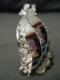 Tremendous Vintage Zuni Native American Turquoise Inlay Eldred Martinez Ring-Nativo Arts