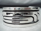 Fantastic Navajo Native American Sterling Silver Overlay Bracelet-Nativo Arts