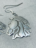 Super Intricate Horses Hand Carved Native American Navajo Sterling Silver Earrings-Nativo Arts