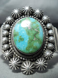 Deep Vivid Jess Quality Native American Navajo Carico Lake Turquoise Sterling Silver Bracelet-Nativo Arts