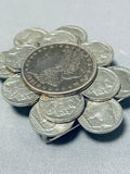 Unbelievable 98 Gram Native American Navajo Sterling Silver Vintage Coins Buckle-Nativo Arts