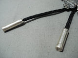 Fantastic Native American Navajo Sterling Silver Toad Bolo Tie-Nativo Arts