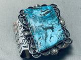 One Of The Best Ever Native American Navajo Blue Diamond Turquoise Sterling Silver Bracelet-Nativo Arts