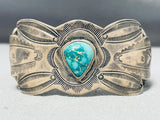 Very Important Vintage Native American Navajo Ingot Silver William Goodluck Turquoise Bracelet-Nativo Arts