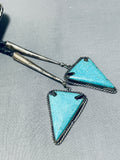 The Most Unique Vintage Native American Navajo Triangular Turquoise Sterling Silver Bolo Tie Old-Nativo Arts