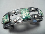 Excellent Vintage Native American Navajo Turquoise Sterling Silver Bracelet Old-Nativo Arts