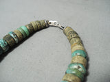 Native American Huge Heavy Vintage Sterling Silver Turquoise Necklace Old-Nativo Arts