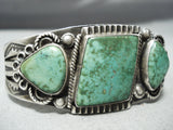 One Of The Best Vintage Native American Navajo Carico Lake Turquoise Sterling Silver Bracelet-Nativo Arts