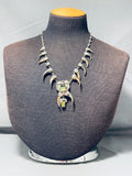 Important Vintage Native American Navajo Damale Turquoise Sterling Silver Necklace-Nativo Arts