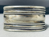 Classic Vintage Native American Navajo Solid Sterling Silver Massive Bracelet-Nativo Arts