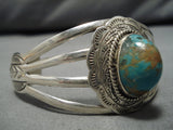 Superb Vintage Native American Navajo Royston Turquoise Sterling Silver Wil Benally Bracelet-Nativo Arts
