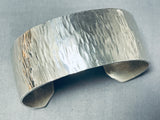 Tremendous Vintage Native American Navajo Large Sterling Silver Hammered Bracelet-Nativo Arts