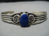 Incredible Vintage Native American Navajo Lapis Willy Begay Sterling Silver Bracelet-Nativo Arts