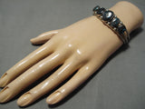 One Of Highest Grade Vintage Native American Navajo Bisbee Turquoise Sterling Silver Bracelet-Nativo Arts