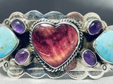 Extremely Unique Heart Vintage Native American Navajo Turquoise Sterling Silver Bracelet-Nativo Arts