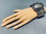 One Of The Most Unique Vintage Native American Navajo All Sterling Silver Bracelet-Nativo Arts