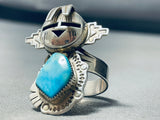 Completely Handmade Kachina Native American Navajo Turquoise Sterling Silver Ring-Nativo Arts