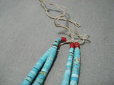 Quality Early Vintage Native American Navajo Blue Gem Turquoise Jacla Pendant Old-Nativo Arts