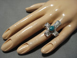 Amazing Vintage Navajo Cross Sterling Silver Native American Ring Old-Nativo Arts