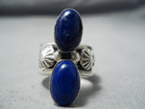 Awesome Navajo Lapis Sterling Silver Ring Native American-Nativo Arts