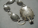 Earlier 1900's Vintage Native American Navajo Sterling Silver Hand Wrought Concho Bracelet Old-Nativo Arts