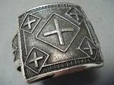 Tremendous Native American Navajo Sterling Silver Bracelet Signed-Nativo Arts