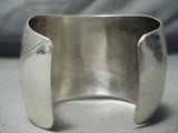 Dramatic Wide Navajo Sterling Silver Wide Bracelet Native American-Nativo Arts