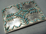 Best Vintage Native American Zuni Eleanor Weeka Turquoise Sterling Silver Buckle-Nativo Arts