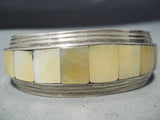 Mel Francis Navajo Mother Of Pearl Sterling Silver Bracelet Native American-Nativo Arts