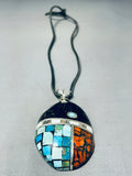 Native American One Of The Most Unique Ever Vintage Zuni Turquoise Sterling Silver Necklace-Nativo Arts