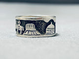 Horse In The Desert Vintage Native American Navajo Sterling Silver Ring-Nativo Arts