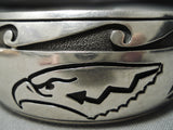 Impressive Vintage Native American Navajo Mighty Eagle Sterling Silver Bracelet Cuff-Nativo Arts