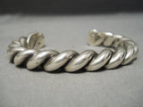 Best Vintage Native American Navajo Orville Tsinnie Sterling Silver Coiled Bracelet-Nativo Arts
