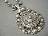 Thick Heavy Sturdy Native American Navajo Sterling Silver Detailed Necklace-Nativo Arts