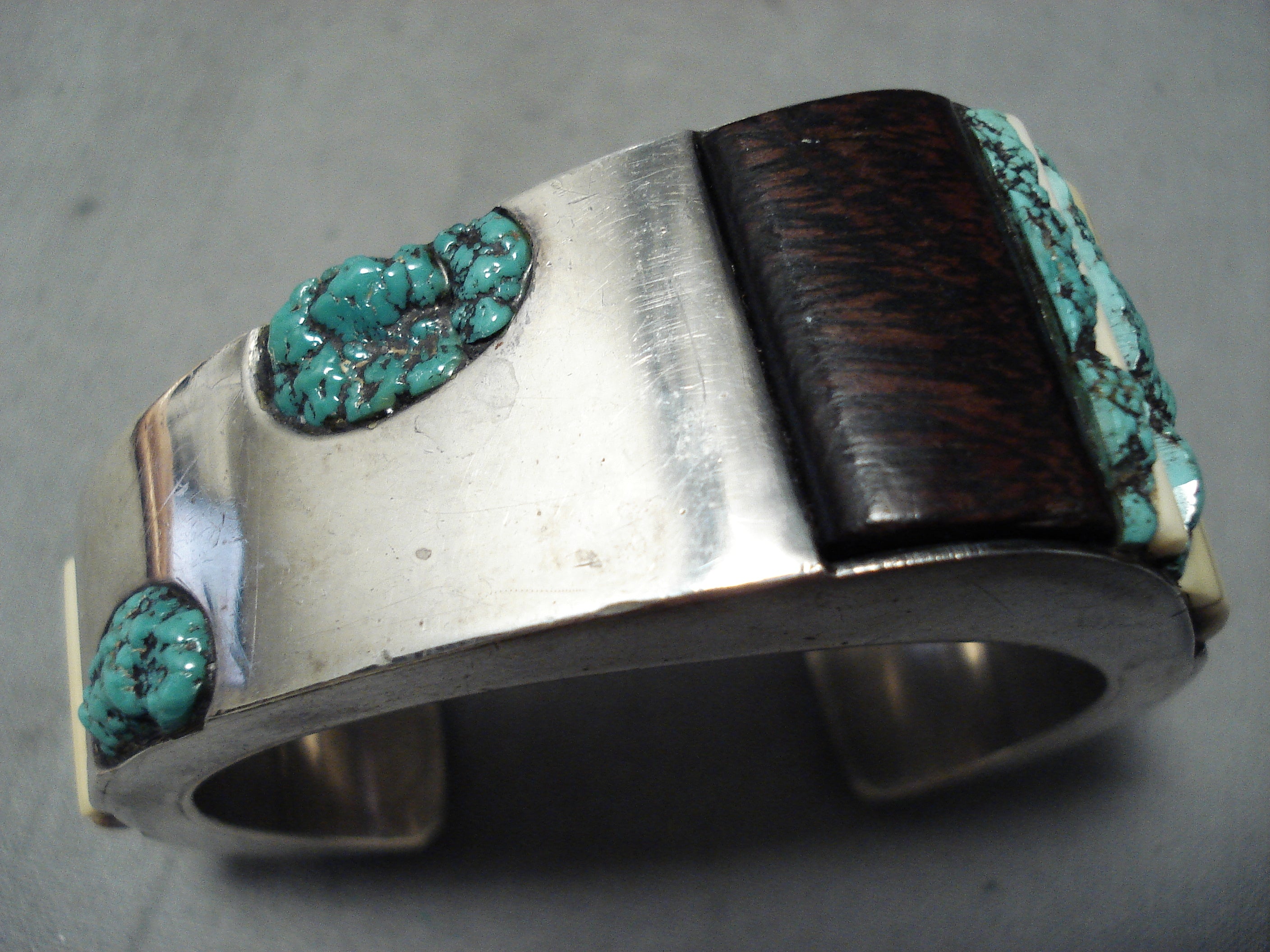 Turquoise Sterling Southwestern Statement Vintage Cuff Bracelet – Thea Grant