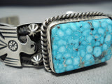 Important High Grade Albert Jake Native American Navajo Turquoise Sterling Silver Bracelet-Nativo Arts