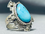 Advanced Silver Work Vintage Native American Navajo Signed Sterling Silver Ring-Nativo Arts