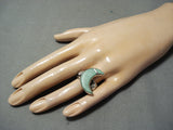 Half Moon Navajo Royston Turquoise Sterling Silver Ring Native American-Nativo Arts