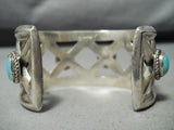 X Marks The Spot Vintage Native American Navajo Turquoise Sterling Silver Bracelet-Nativo Arts